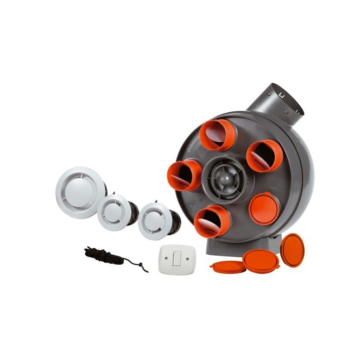 Kit PENTA avec Bouches rondes [- Pack VMC Simple flux Autoreglable - Vortice]