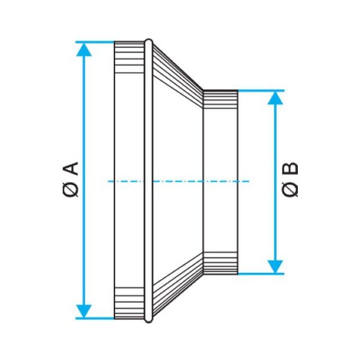 Réduction Conique Concentrique Aluminium - Ø 125 à 500 mm [- RCC alu - Conduits Alu VMC - Aldes]