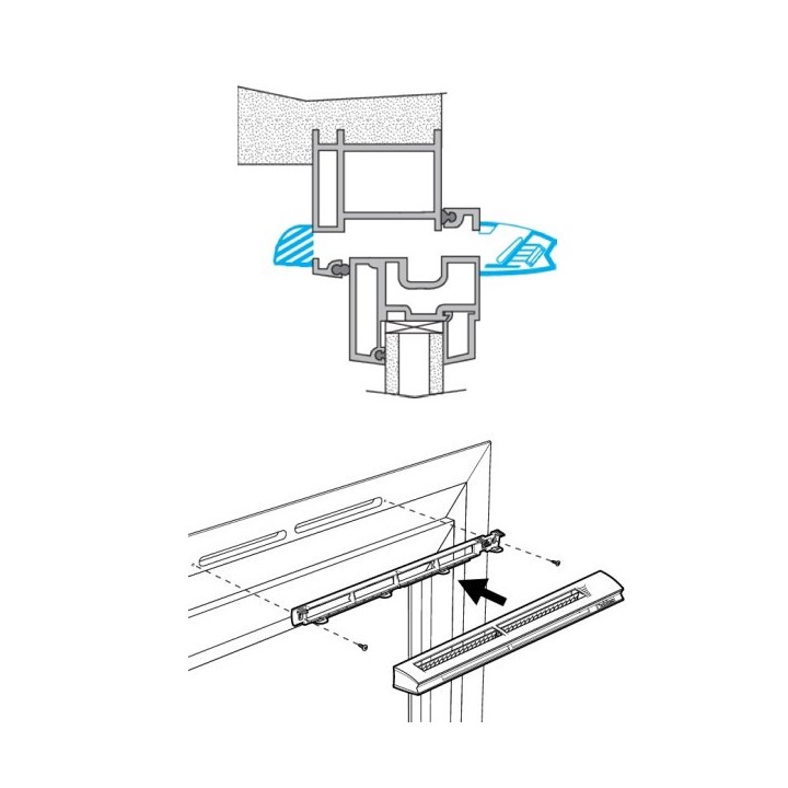 Entrée d'air hygroréglable EHB 2 pour fente simple ou double [- accessoires VMC - Aldes]