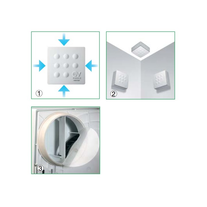 QUADRO Medio [- Extracteur d'air intermittent - Ventilation mécanique ponctuelle - Vortice]