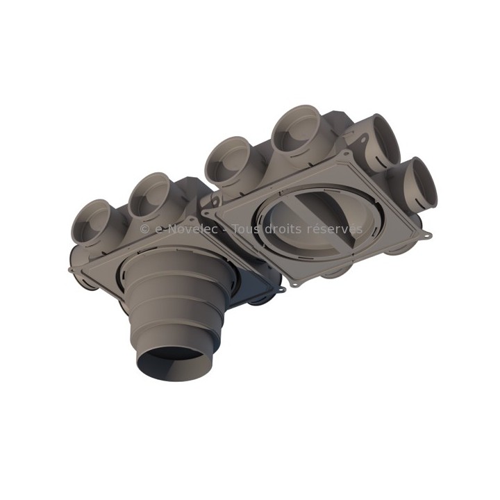Caisson de distribution 12 piquages - CDP 12X75H [- Conduits et accessoires VMC en PE - Réseau Clip & Go - Atlantic]