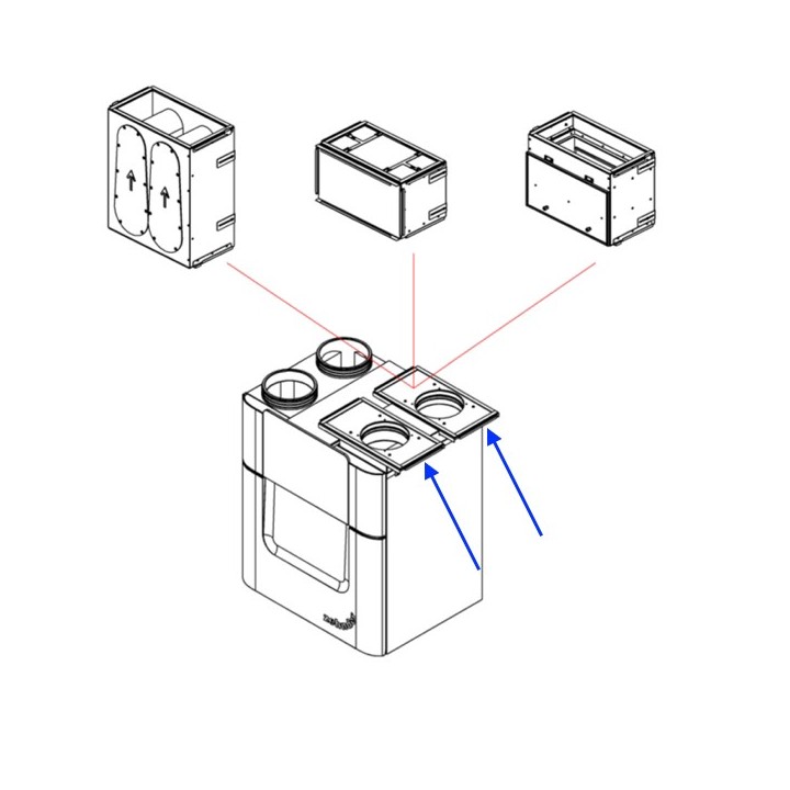 Kit de montage pour 2 comfowell 320, 420 ou 520 sur ComfoAir Q 350 [- Accessoires VMC double flux Haut rendement - ZEHNDER]