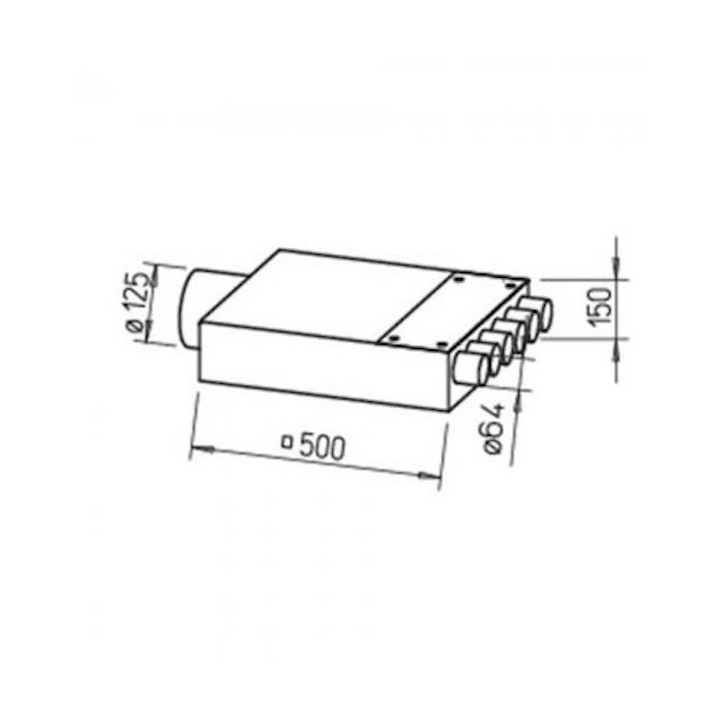 Collecteur pour 6 conduits ronds Ø 63 mm [- FRS-VK 6-63/125  - Réseau FlexPipe - Helios]