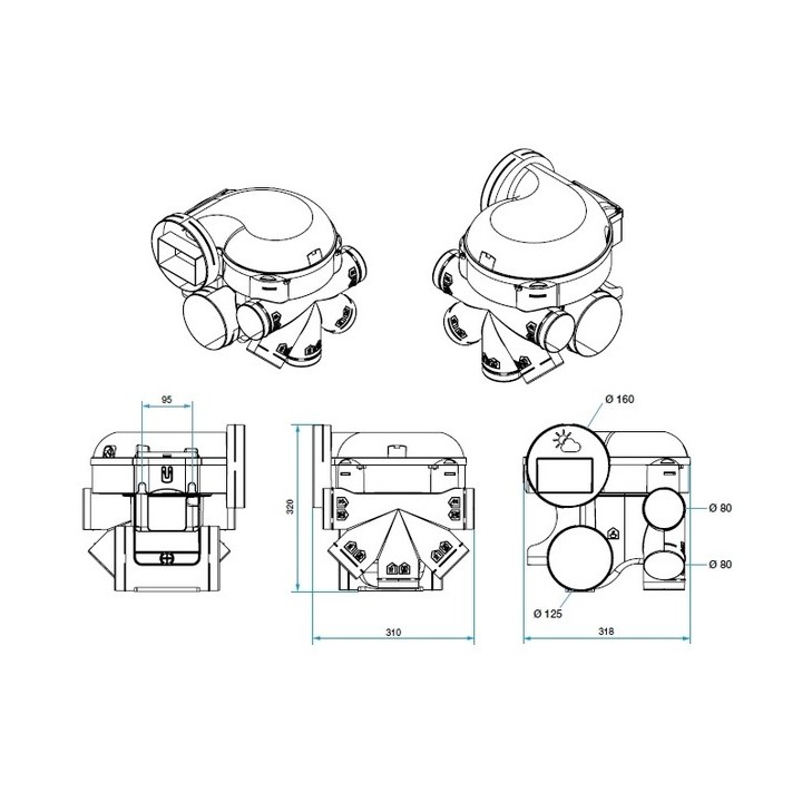 KIT Easyhome HYGRO Premium Micro-Watt + bouches à piles [- VMC Simple flux Hygro B - Très basse consommation - Aldès]