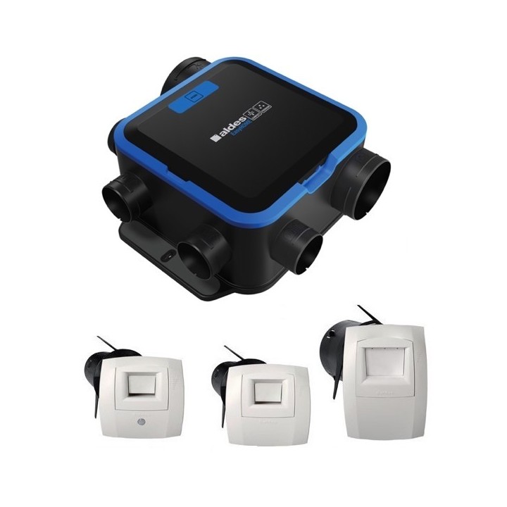 Kit EasyHOME Hygro Compact Classic [- Pack VMC Simple flux Hygro B + bouches - Aldès]