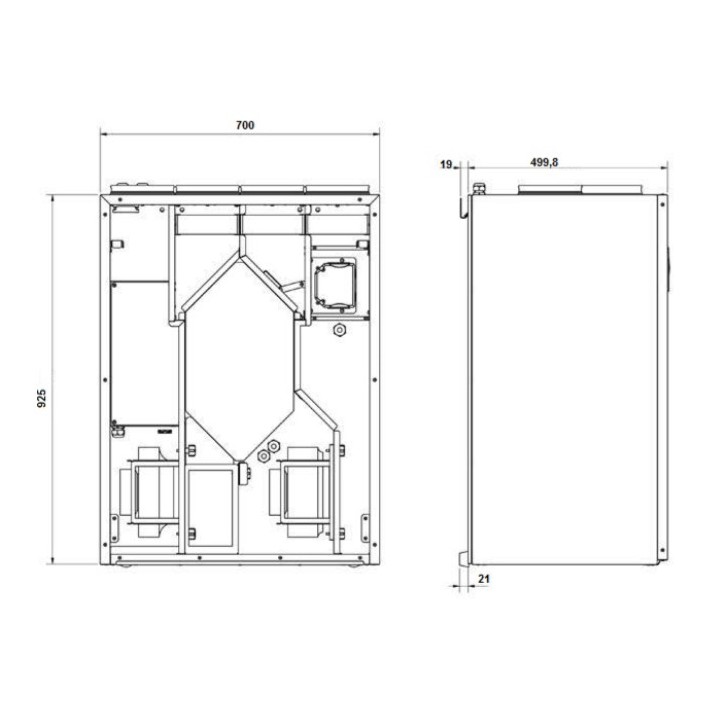CAD HE 325 EC V - Haute Efficacité - 480 m3/h [- VMC Double flux Très Haut Rendement - S&P]