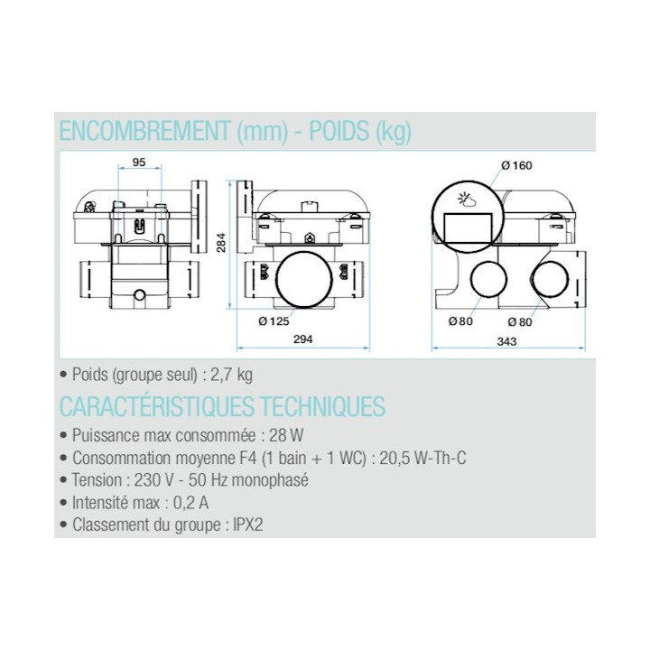 Easyhome HYGRO Classic [- VMC seule - VMC Simple flux Hygro B - Basse consommation - Aldès]