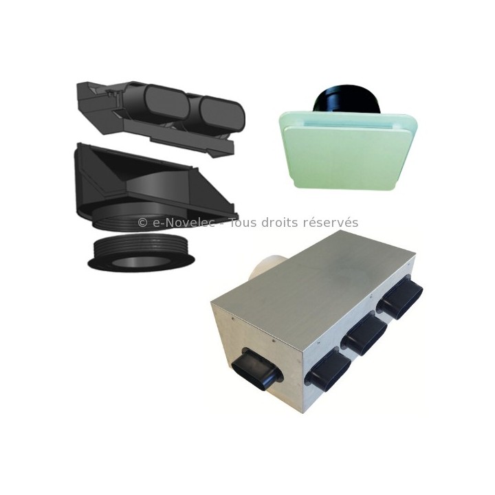 Kit accessoires DOMEO avec plénums [- réseau VMC PEHD - Serie PLUGGIT - Unelvent]
