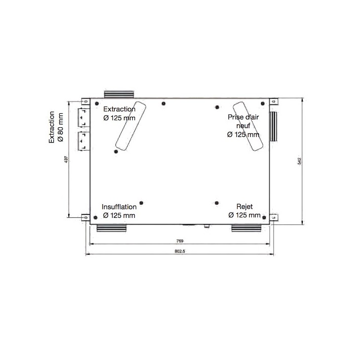 KIT ORKA-BP HR [- Kit VMC Double flux haut rendement avec By-Pass - Unelvent]