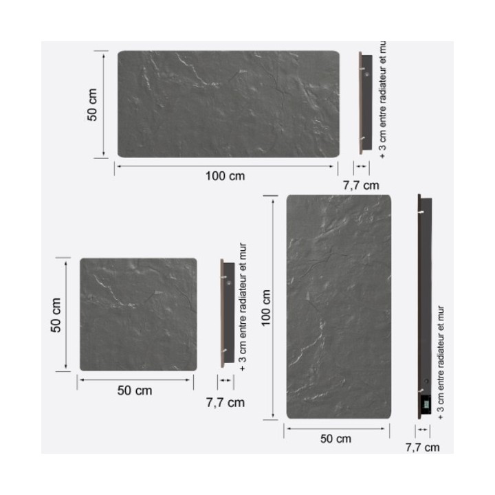 VALDEROMA Radiateur Wifi - NATURA NOIR [- Radiateur Inertie Minéral]
