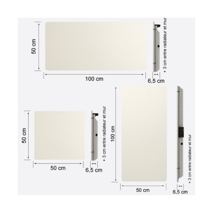 VALDEROMA Tactilo - ARDOISE BLANCHE [- Radiateur Inertie Minéral]