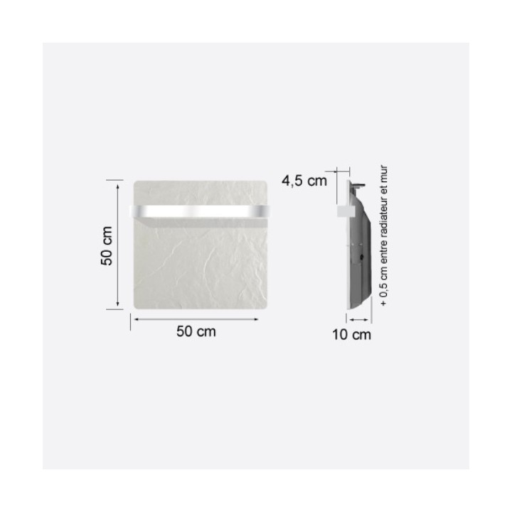 Sèche-serviettes Touch Silicium - NATURA BLANC avec barre inox [- Radiateur Inertie Minéral - VALDEROMA]