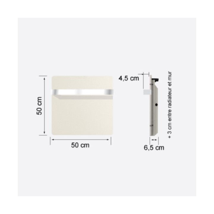 Sèche-serviettes Tactilo - BLANC QUARTZ avec barre inox [- Radiateur Inertie Minéral - VALDEROMA]