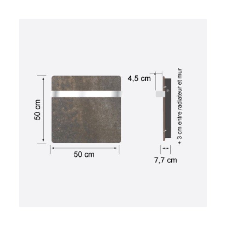 Sèche-serviettes Wifi - TERRE LUNAIRE avec barre inox [- Radiateur Inertie Minéral - VALDEROMA]