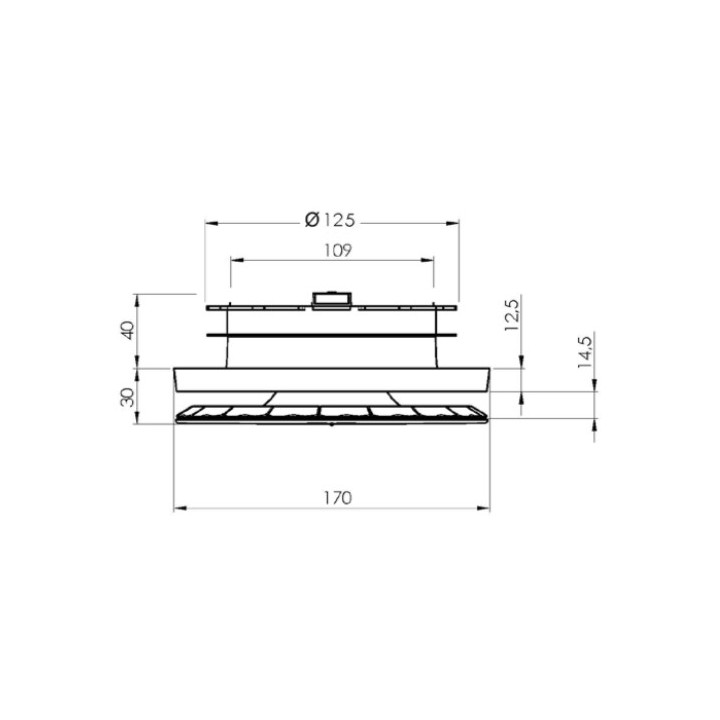 Bouche de pulsion Luna S Ø 125 mm [- Bouches VMC réglables - Zehnder]