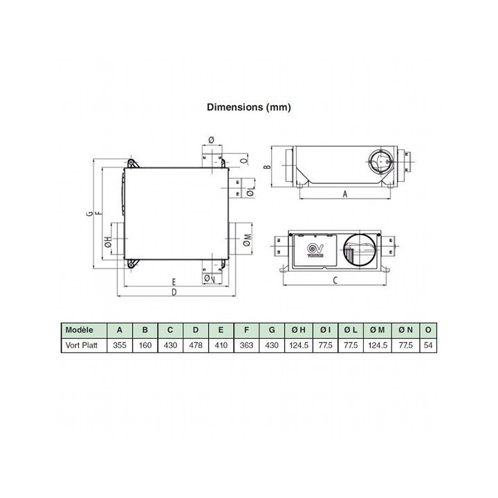 Kit VMC Platt HCS [- VMC Simple flux Hygrovariable - Vortice]