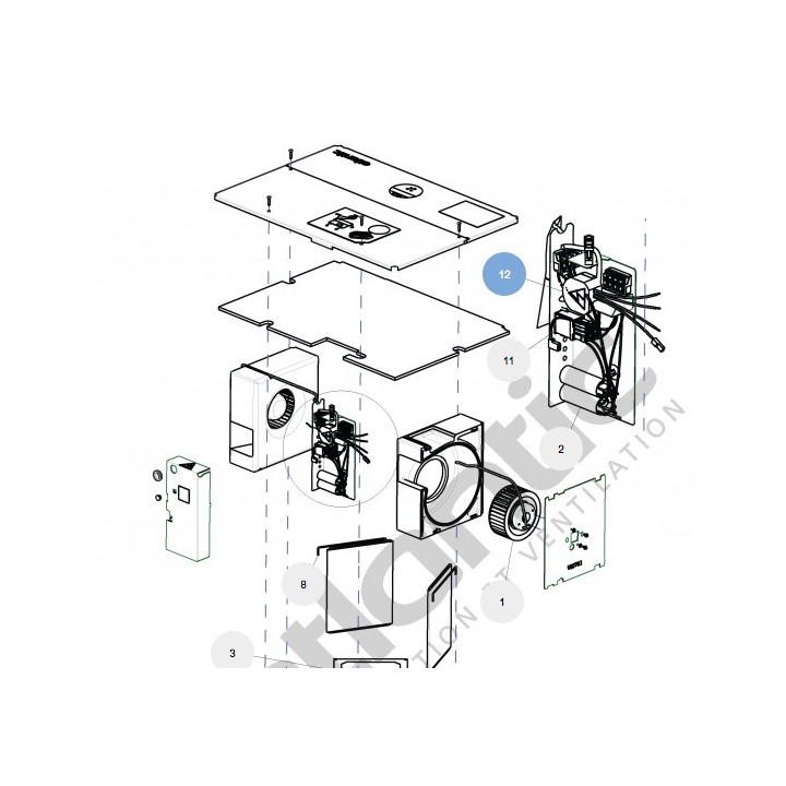 Radio-commande + Récepteur pour VMC PRIMOCOSY SRI, NEODF et EOLIX [- pièce détachée VMC - Atlantic - Ni repris ni échangé]
