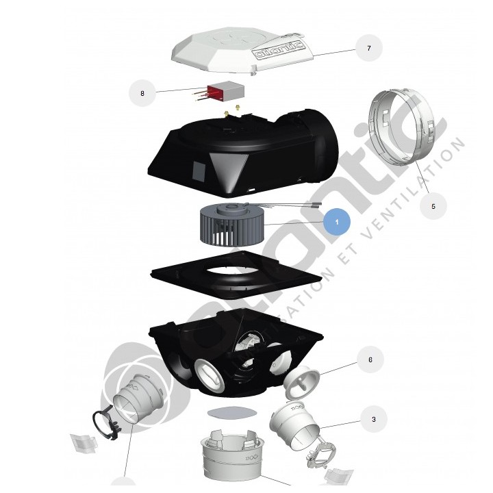 Mototurbine de rechange pour AUTOCOSY L - Ref 412218 [- pièce détachée VMC - Atlantic - Ni repris ni échangé]