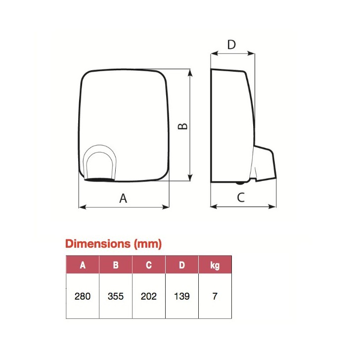 METAL DRY automatique - blanc ou métal brossé [- Sèche-mains automatique - Vortice]
