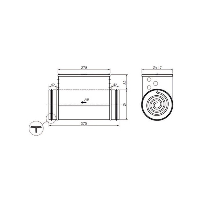 Batterie de préchauffage pour HCC 260, RCC 220 et RCV 320 [- Accessoire VMC HCC260 - DANTHERM / GECO]