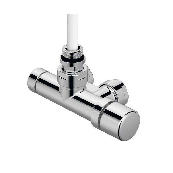 Pack robinetterie monopoint - Tête à droite (thermostatisable) - Coudé - Chromé  [- Monotube / Bitube Entraxe 50 mm - ACOVA]