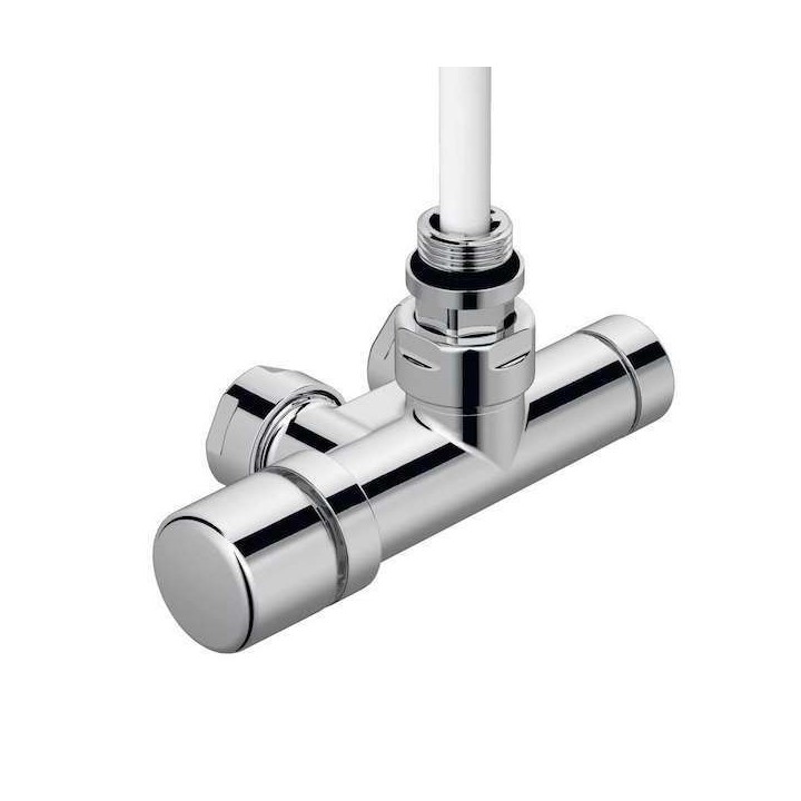Pack robinetterie monopoint - Tête à gauche (thermostatisable) - Coudé - Chromé  [- Monotube / Bitube Entraxe 50 mm - ACOVA]