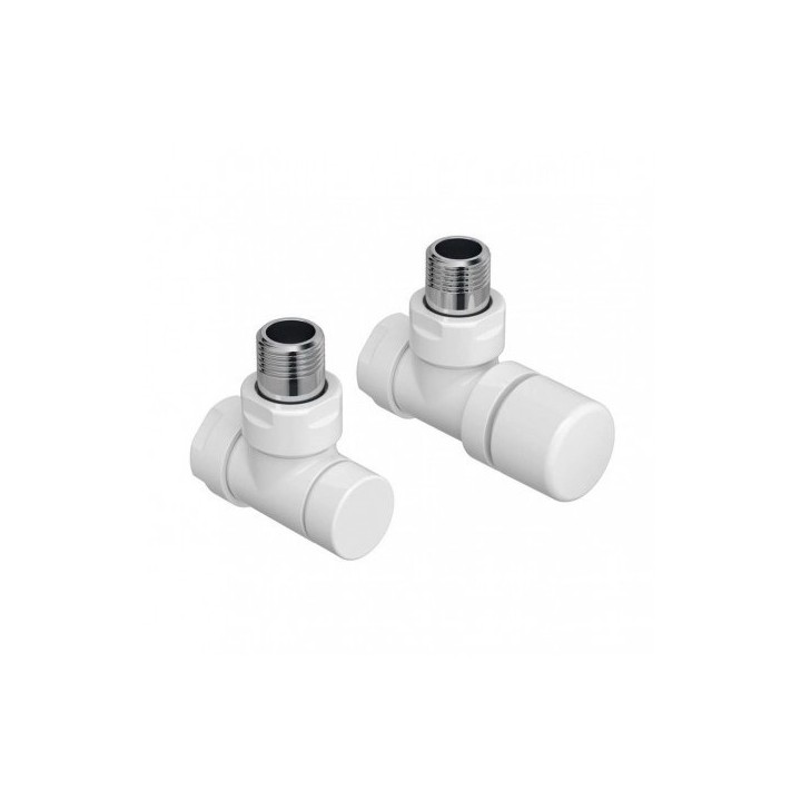 Pack robinetterie manuelle thermostatisable - Coude - Blanc [- ACOVA]