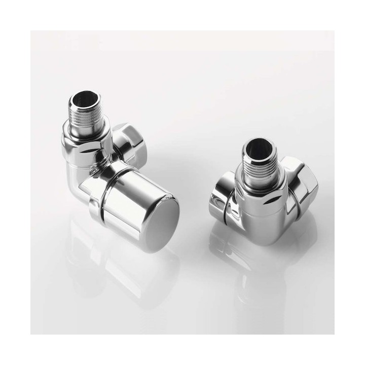 [.] ACOVA - Pack robinetterie équerre d'angle pour radiateur sèche-serviette - robinet à gauche - Chromé