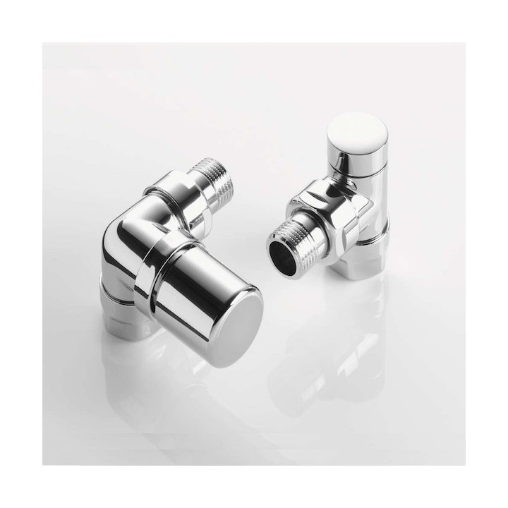 ACOVA - Pack robinetterie équerre d'angle pour radiateur - robinet à gauche - Chromé