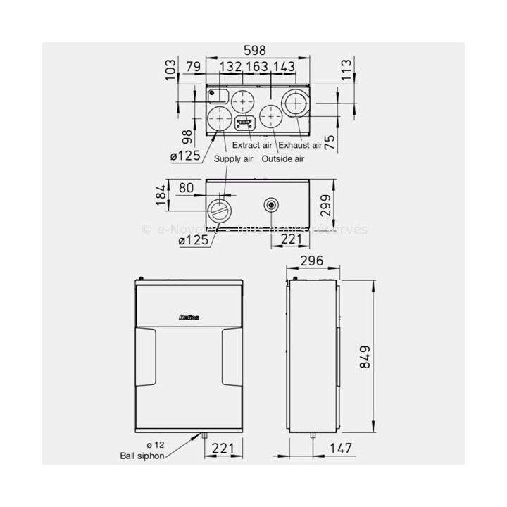 KWL EC 170 W / 170 W ET (régulation easyControls 3.0) [- VMC Double flux Très Haut Rendement - Helios]