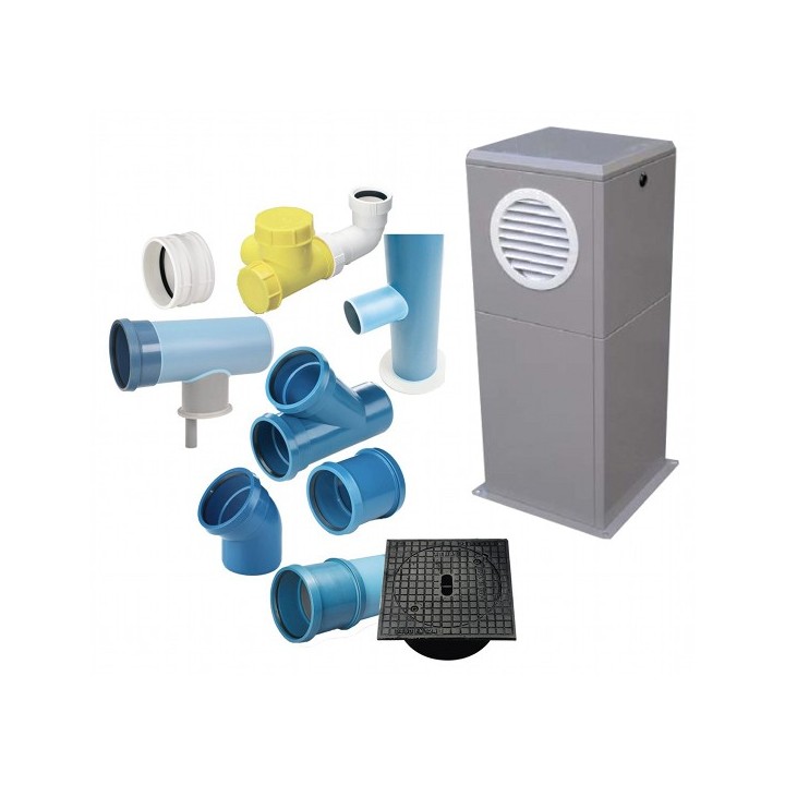Kits conduits + accessoires (Evacuation par regard extérieur) [- Géoventilation / Puits canadien - Unelvent]