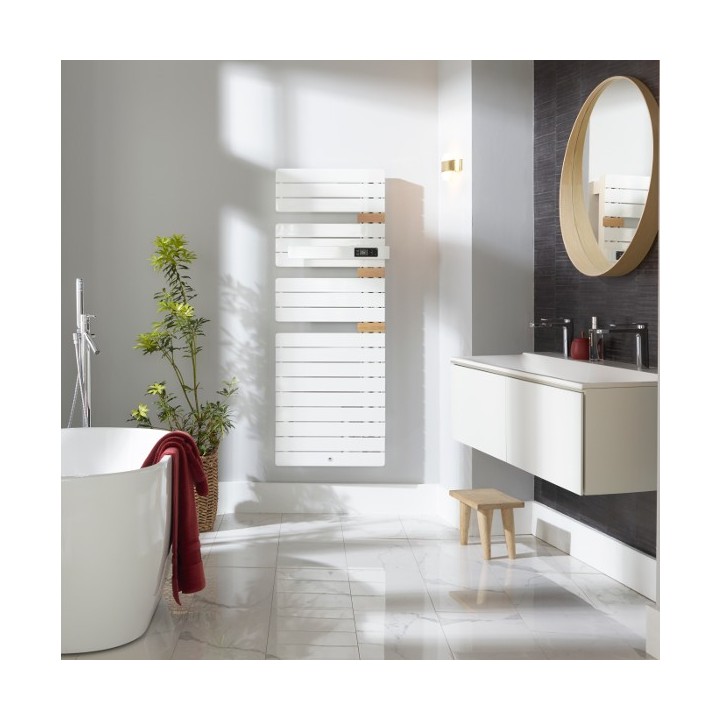ALLURE 4 Classique avec soufflant - BLANC - Mât à droite [- Sèche-serviettes électrique soufflant - Thermor]