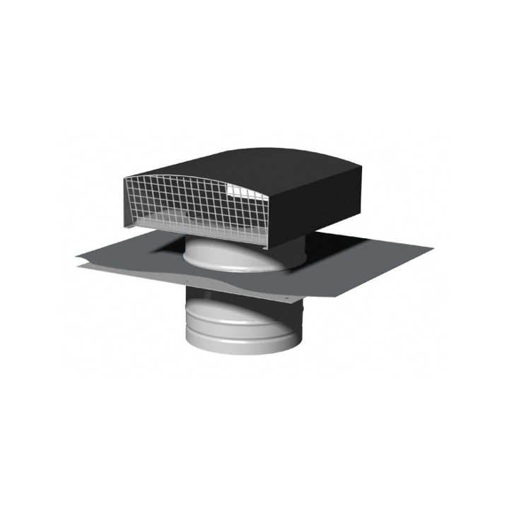 Chapeau de toiture métallique - Finition ARDOISE - Ø 125, 150, 160 et 200 mm [- Sortie toiture VMC - Zehnder]