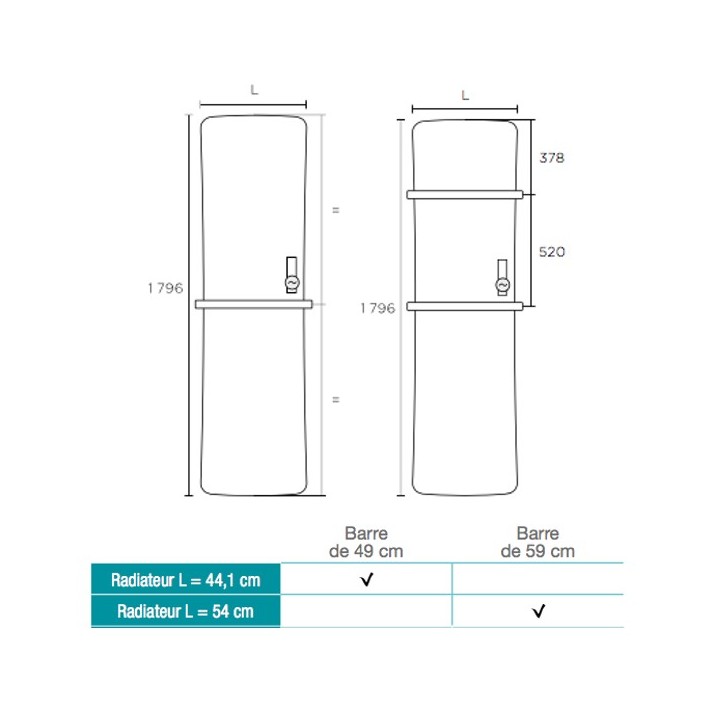 [.] ACOVA - Porte-serviettes barre chromée pour Folio Glass
