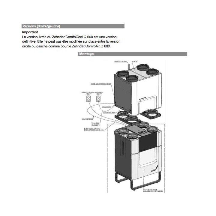 COMFOCOOL Q 600 [- Unité de rafraichissement pour ComfoAir Q - Zehnder]