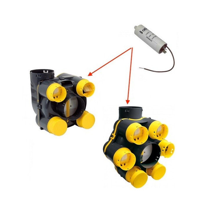 Condensateur 2µF/400V - 3,8µF/250V pour EOLIX ref 412036 412600, 412650 [- pièce détachée VMC - Atlantic - Ni repris ni échangé]