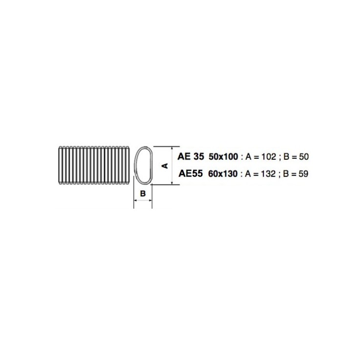 Conduit PEHD Antistatique et antibactérien 60x130 mm - Longueur 20 mètres - AE55 [- Conduits PEHD Air Excellent System - Brink]