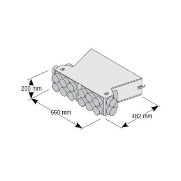 Caisson de distribution insonorisée plat 2 x 10 piquages Ø 75 - Sky 150 et 200 [- Conduits et accessoires VMC en PEHD - Brink]