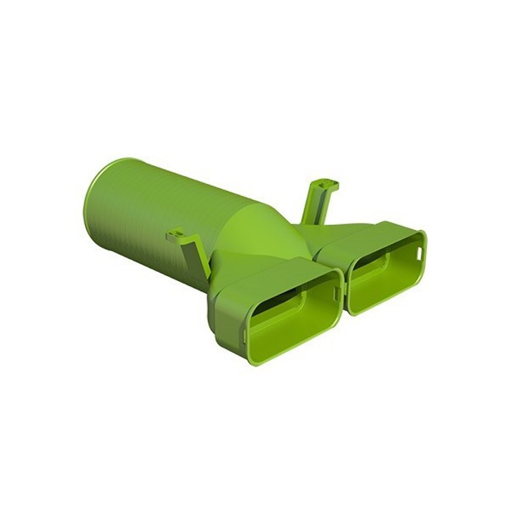 Té de raccordement droit - 50x100 mm ou 60x130 mm pour bouche ronde [- Conduits et accessoires VMC en PEHD - Brink]