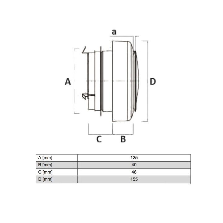 Bouche d'insufflation ronde - Ø 125 mm [- bouches VMC à débit réglable - Brink]