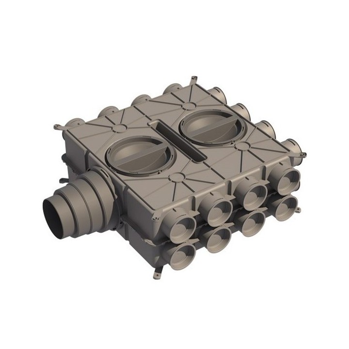 Caisson de distribution multi-configuration - 24 piquages [- Accessoires VMC en PEHD - Brink]