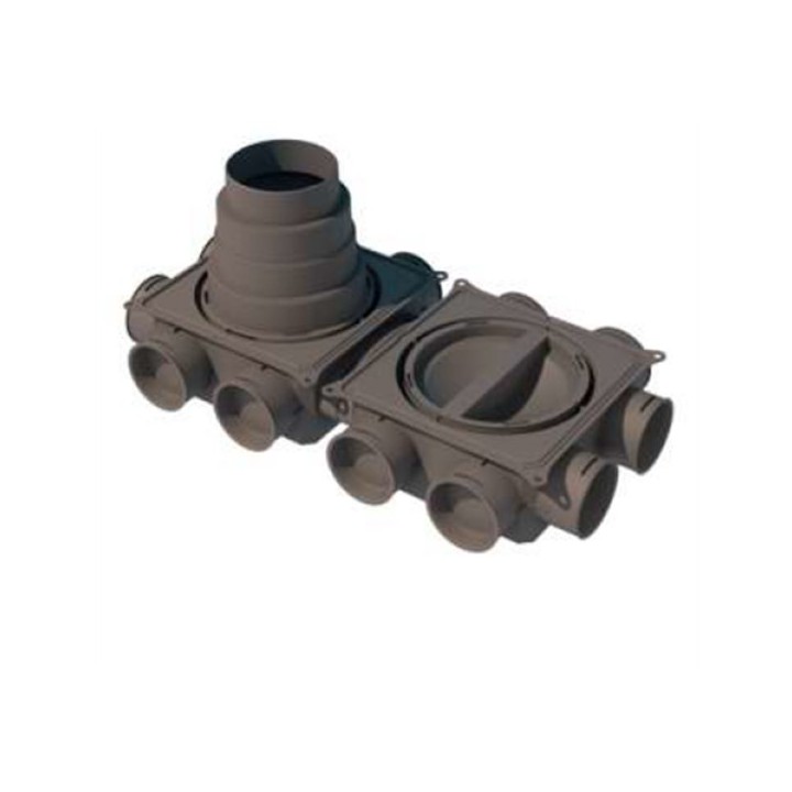 Caisson de distribution compact multi-configuration - 12 piquages [- Accessoires VMC en PEHD - Brink]