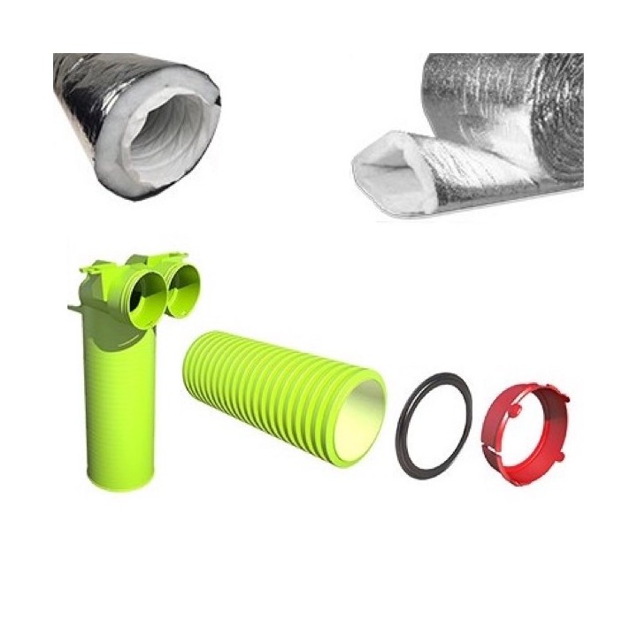 Kit de distribution d'air Ø 90 mm - 50 m - pour simple flux hygroréglable [- VMC Simple flux hygroréglable - BRINK]