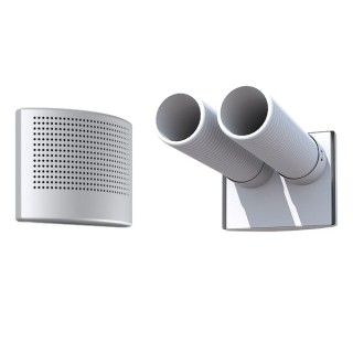 Bouche d'insufflation LINO-D - 2 x Ø 75 mm - Blanche - montage mural [- bouche d’insufflation longue portée  - Brink]