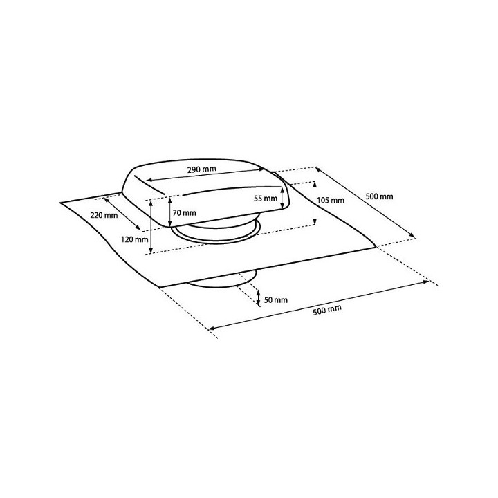 Chapeau de toiture universel plastique - Ardoise - Ø 100 à 160 mm - Anthracite [- Sortie toiture VMC - BRINK]