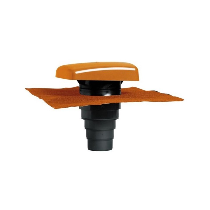 Chapeau de toiture universel tuile - Ø 100 à 160 mm - Anthracite, brun, ocre ou rouge [- Sortie toiture - BRINK]