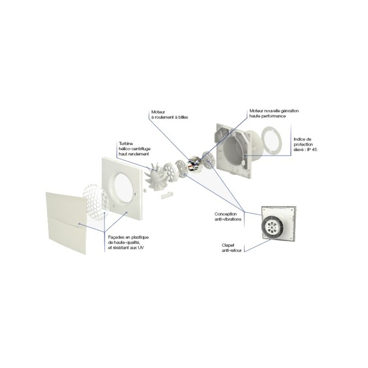 INSPIRE - Aérateur ultra-silencieux [- Extracteur d'air intermittent - Ventilation mécanique ponctuelle - BRINK - NATHER]