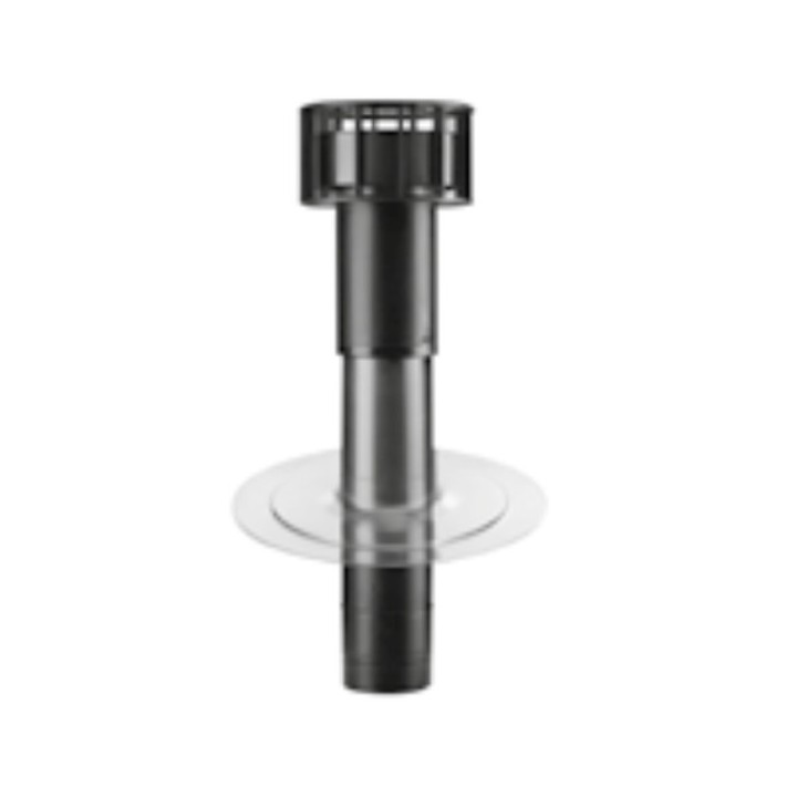Chapeau de toit plat avec col pour toit plat - Ø 160  mm - noir [- Sortie de toiture - Zehnder]