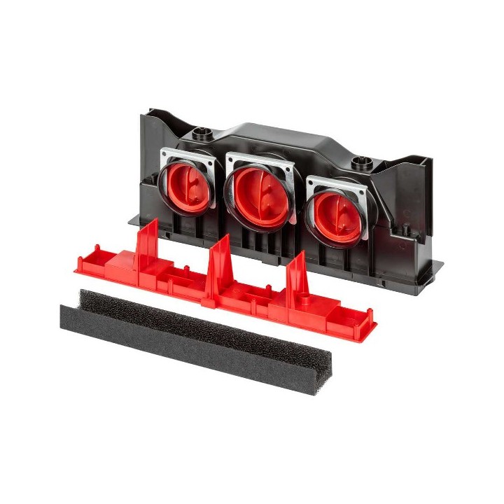 Boitier encastré pour bouche design Comfogrid LINEA 400 mm - 1xØ 90 mm + 2xØ 75 mm - CSB-P 400 [- Réseau ComfoTube - Zehnder]