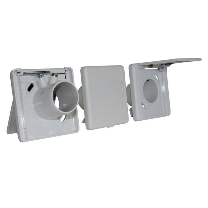 Prise Europe carrée - 90 x 90 mm [- Réseau centrale d'aspiration - Axelair]
